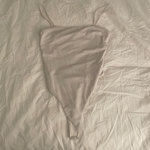 White skinny strap body suit